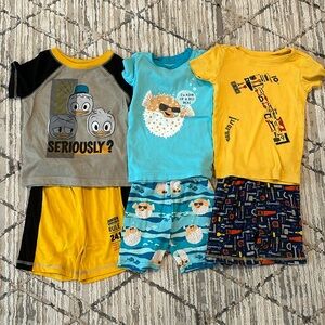 Three short sleeve pajamas set